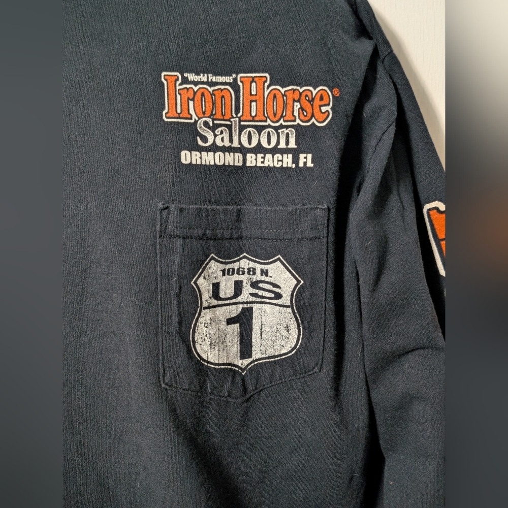 Men's 2012 Bike Week Iron Horse Saloon Long Sleeve  T-shirt Black Size XL - Picture 5 of 12